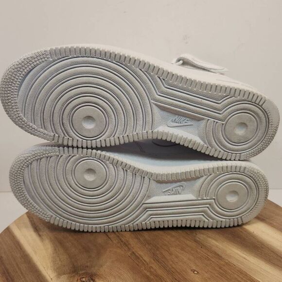 Nike Air Force 1 One Mid Triple White Leather Original 315123-111 Size 9 Mens - Picture 8 of 9